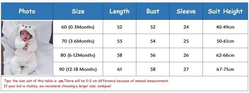 Baby Bear Hooded Cotton Romper Long Sleeve Footies - Omega Lifestyles