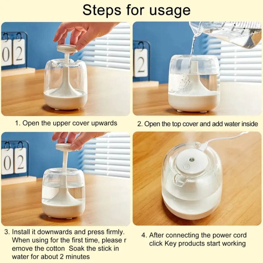 Ultrasonic Cool Mist Essential Oil Humidifier With Nightlight