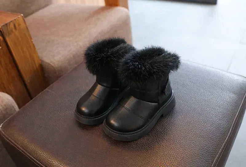 Waterproof Children Winter Ankle Fur Boots with Soft Sole - Omega Lifestyles