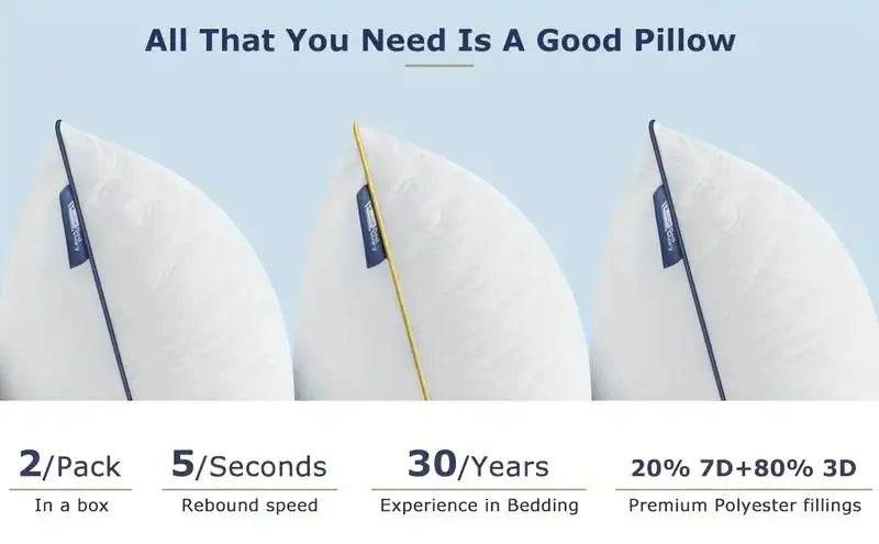 Pair of Soft Polyester Neck Support Pillows - Sleep Galleria