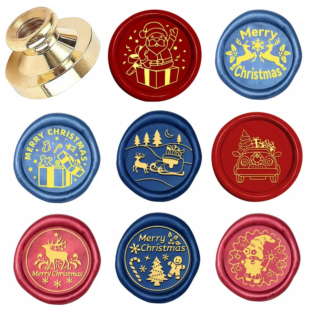 Wooden Handle Brass Wax Seal Stamp With Removable Head - Omega Lifestyles