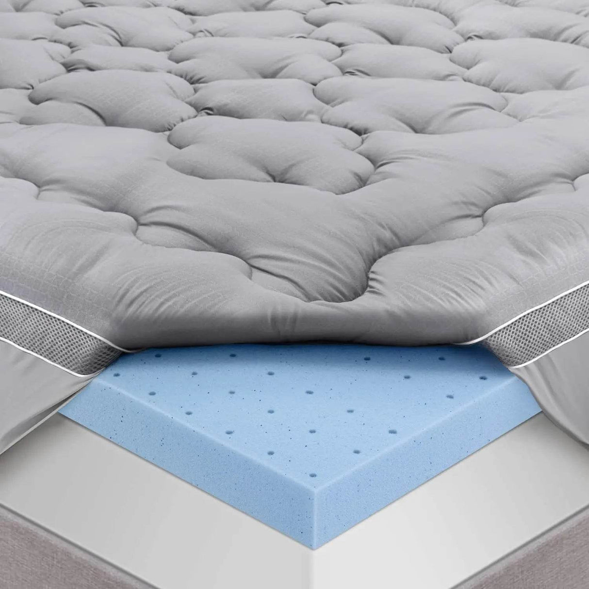 Dual Layer Gel Memory Foam Mattress Topper - Sleep Galleria