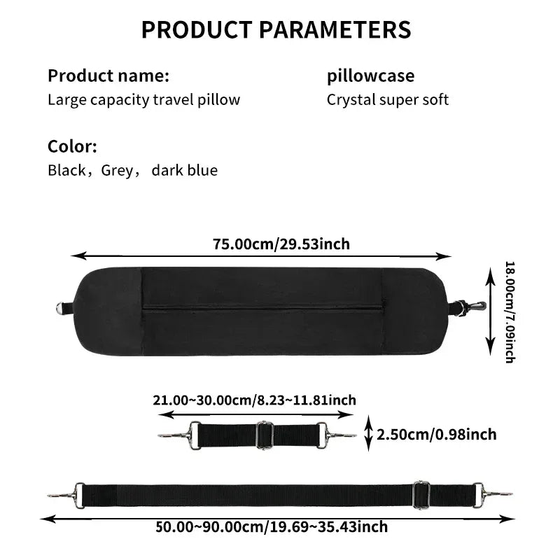 Travel Neck Pillow With Velvet Cover And Storage Bag - Omega Lifestyles