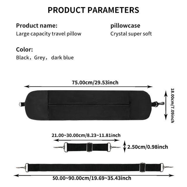 Travel Neck Pillow With Velvet Cover And Storage Bag - Omega Lifestyles