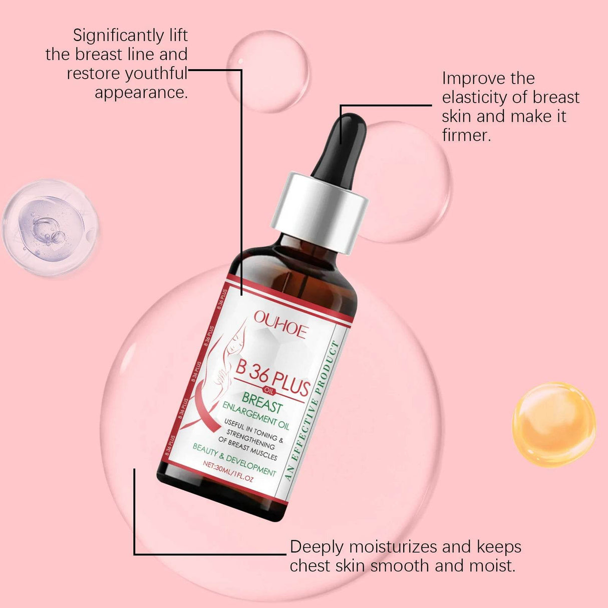 Herbal Breast Enlargement Massage Oil for Elastic Skin