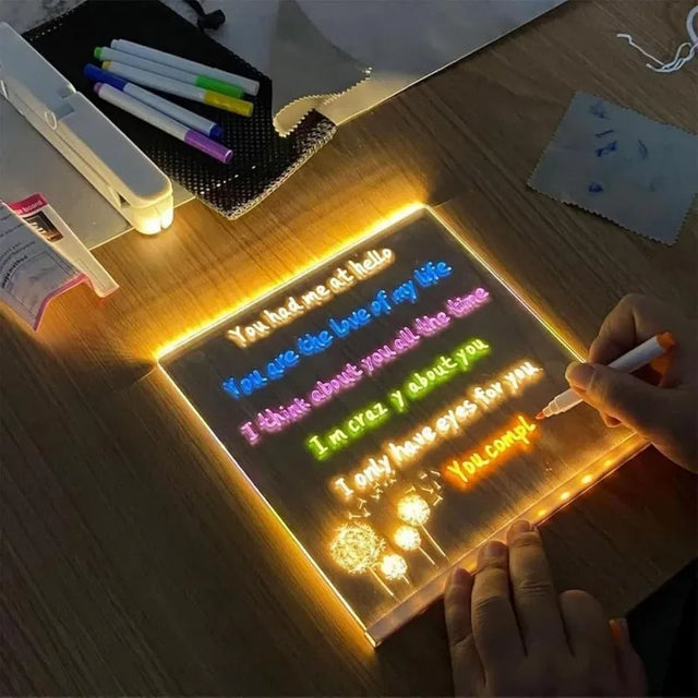 Personalized USB LED Night Light Acrylic Message Board - Omega Lifestyles