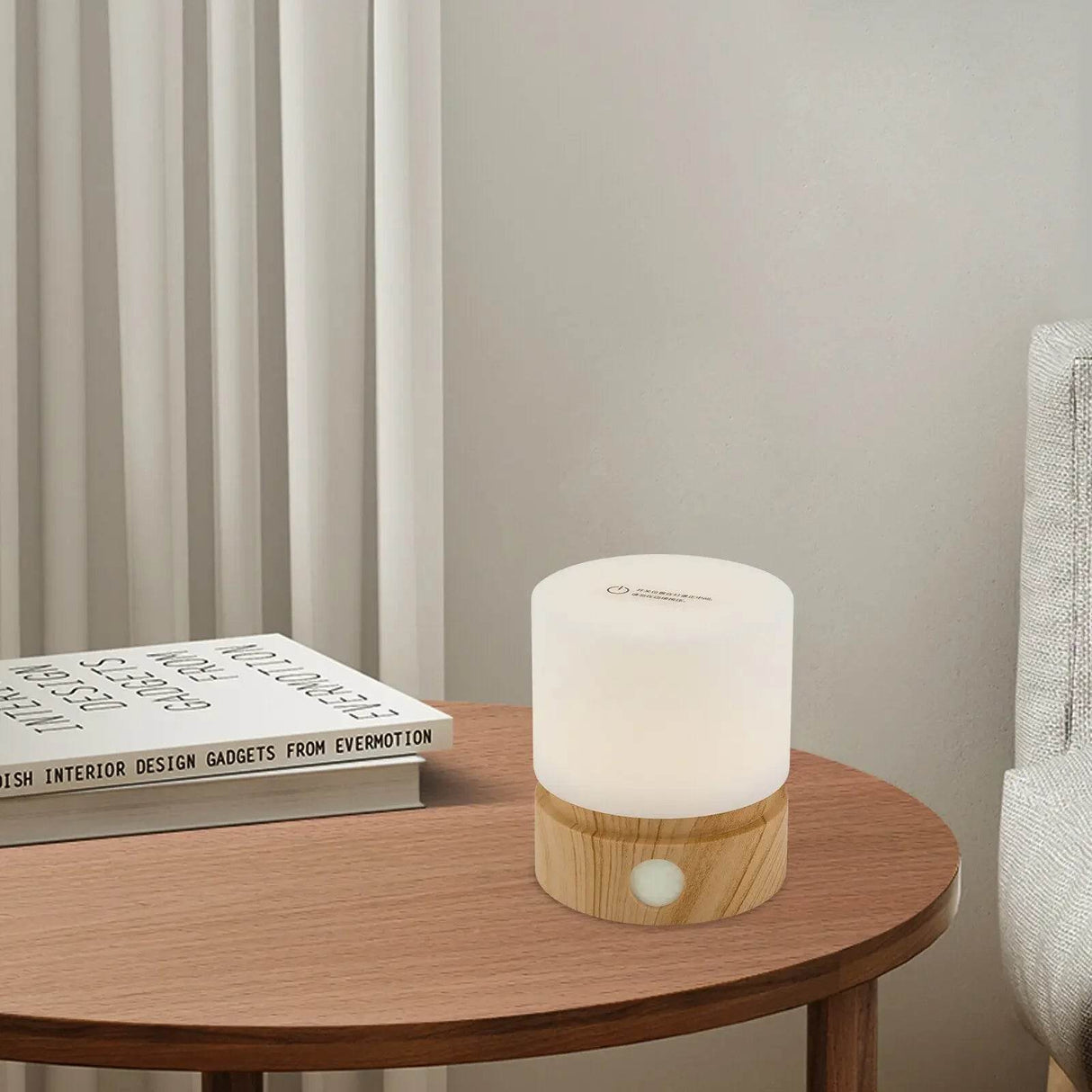 Soft Glow LED Cylindrical Bedside Night Light
