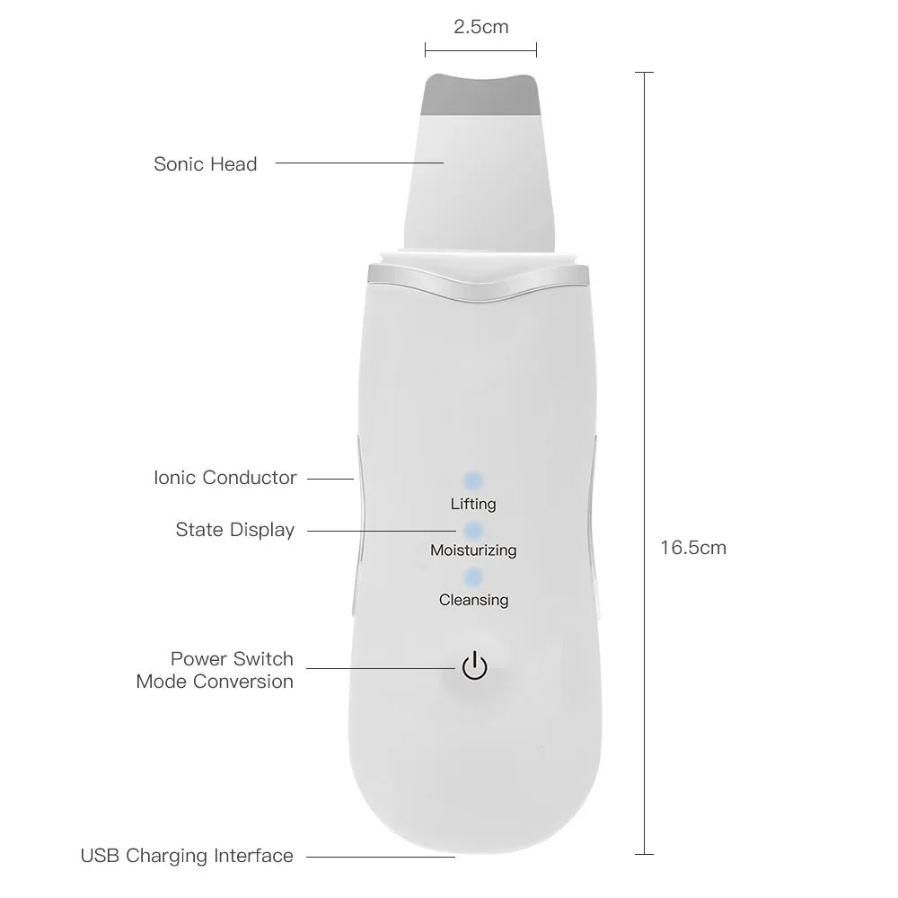 Deep Vibrate Ultrasonic Facial Skin Scrubber Cleaner - Omega Lifestyles