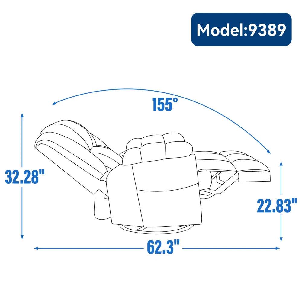 Manual Swivel Rocking Oversized Recliner Chair - Omega Lifestyles
