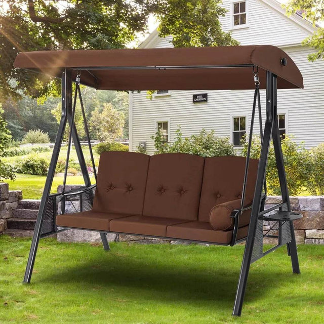 Outdoor Patio Swing with Adjustable Canopy - Omega Lifestyles