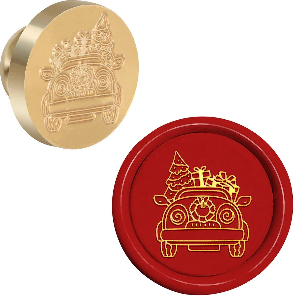 Wooden Handle Brass Wax Seal Stamp With Removable Head - Omega Lifestyles