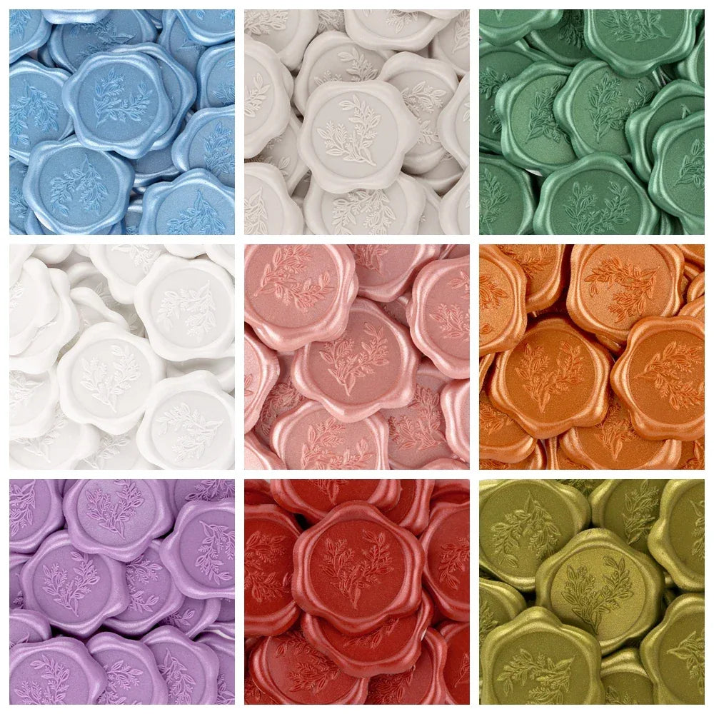 Set Of 20 Multicolor Eucalyptus Wax Seal Stickers - Omega Lifestyles