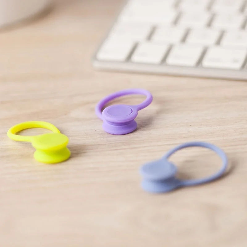 Set of 6 Silicone Reusable Cable Twist Ties Organizer