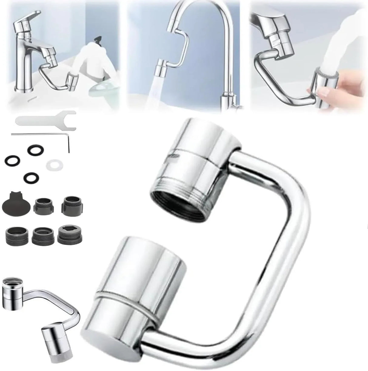 Splash-Proof 1080° Rotating Dual Mode Faucet Extender - Omega Lifestyles