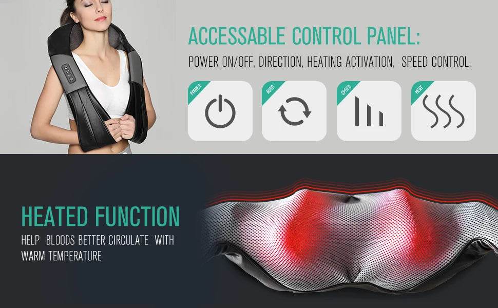 Deep Tissue Shiatsu Neck Shoulder Massage Device - Sleep Galleria