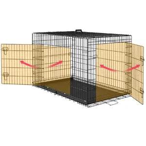 42-Inch Folding Heavy Duty Metal Wire Dog Crate - Sleep Galleria