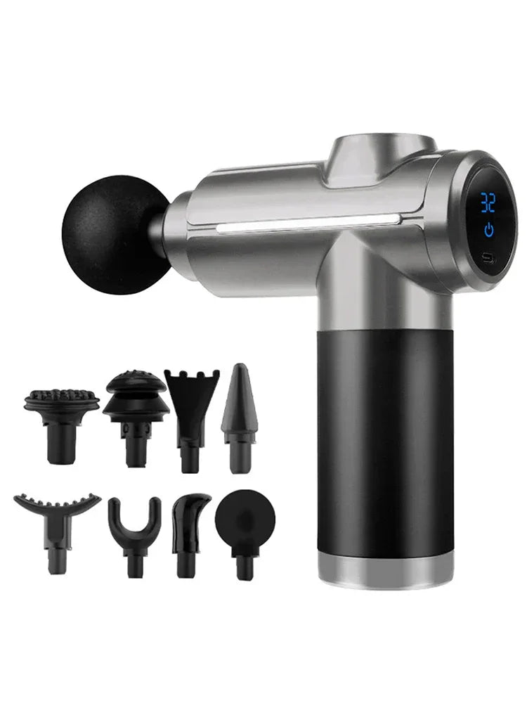 Electric Massage Gun With 8 Heads Touch Screen - Omega Lifestyles