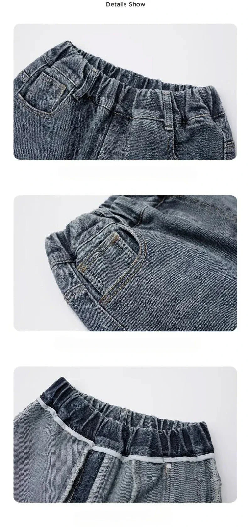 Kids Cotton Polyester Blend Straight Leg Jeans - Omega Lifestyles