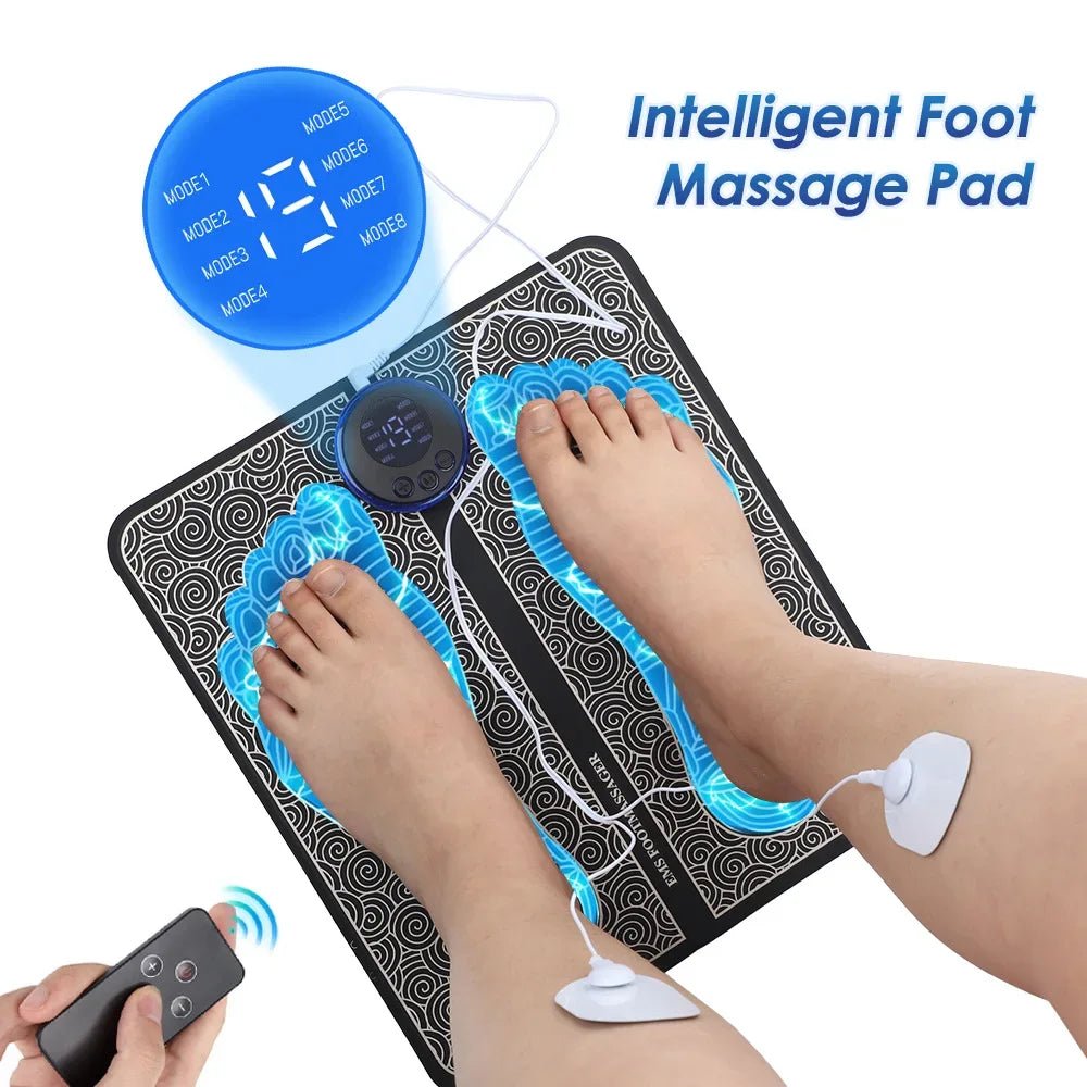 EMS Foot Massager Pad With 8 Modes And Remote Control - Omega Lifestyles