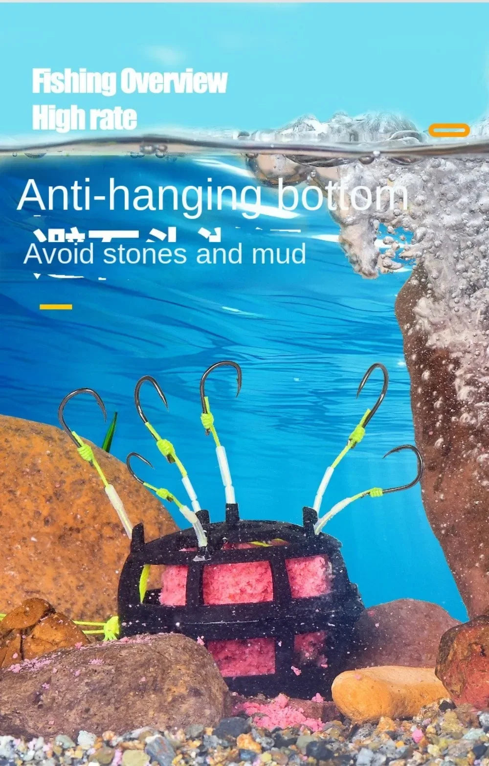 Explosion Bait Cage Rig With Six Rust-Resistant Hooks - Omega Lifestyles