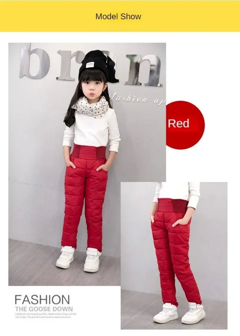 Kids Winter Warm Thicken Down Padded Ski Pants - Omega Lifestyles