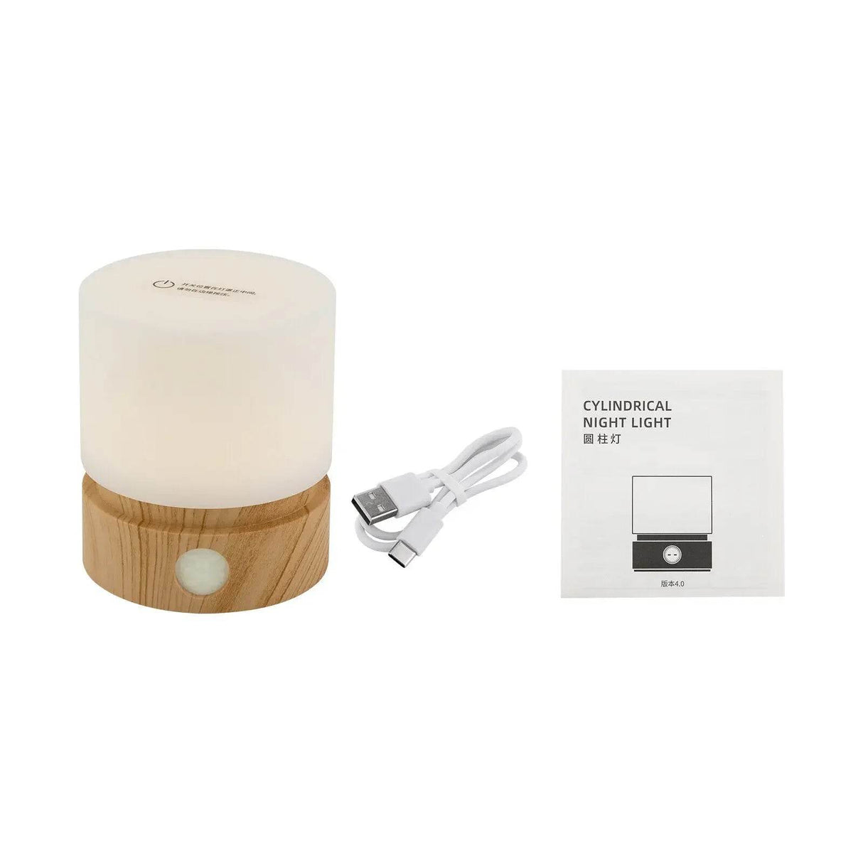 Soft Glow LED Cylindrical Bedside Night Light