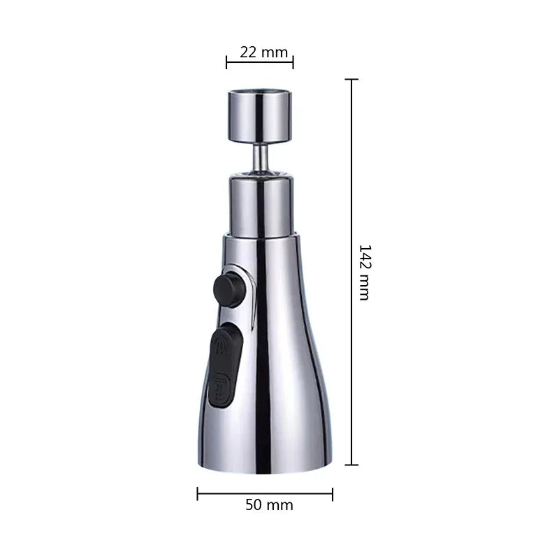 3-in-1 Rotating Kitchen Faucet Extender With Sprayer - Omega Lifestyles