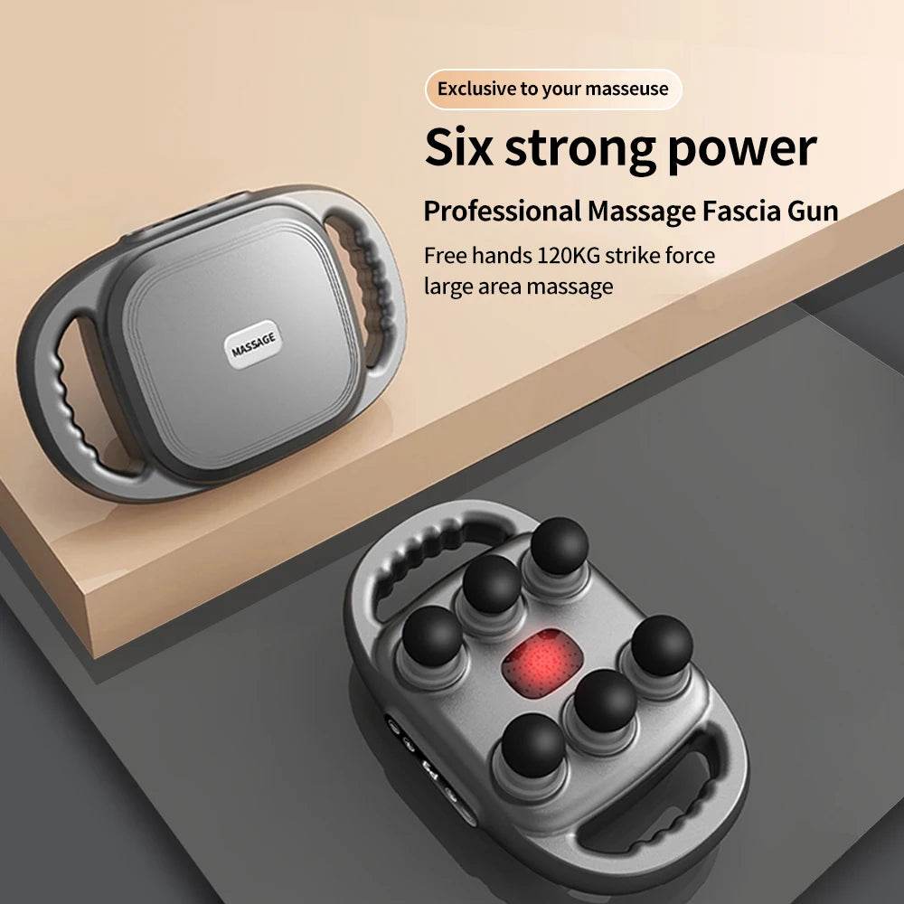 Six-Head Deep Tissue Handheld Percussion Massage Gun - Omega Lifestyles