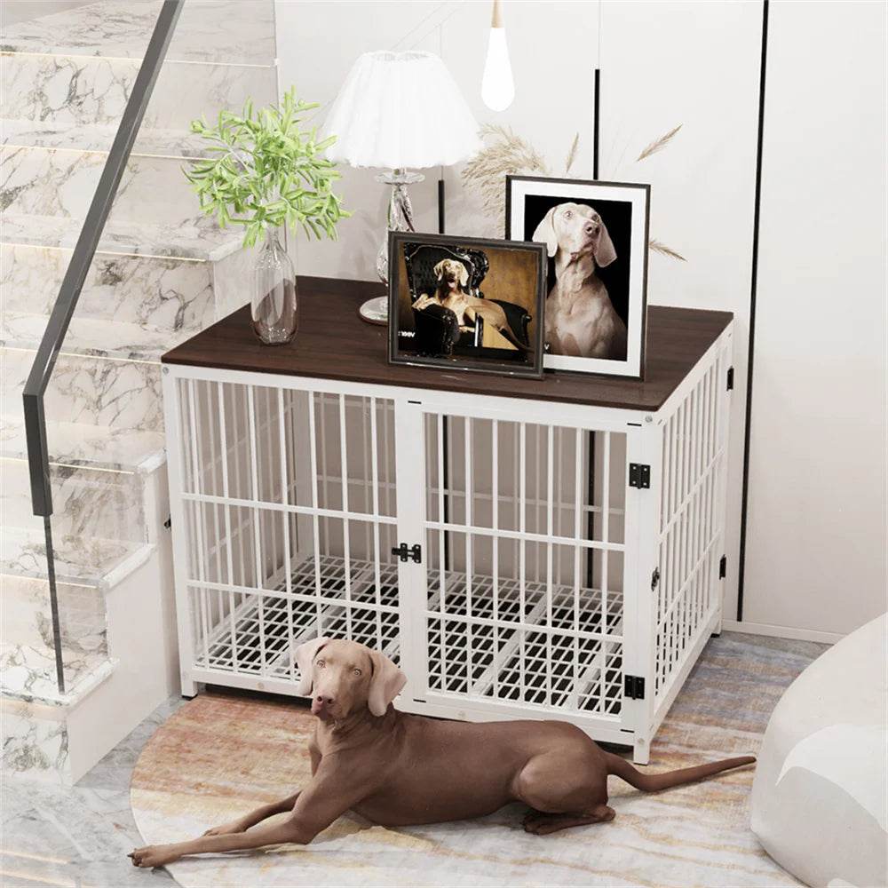 Multifunctional Wooden Dog Crate With Removable Tray - Omega Lifestyles