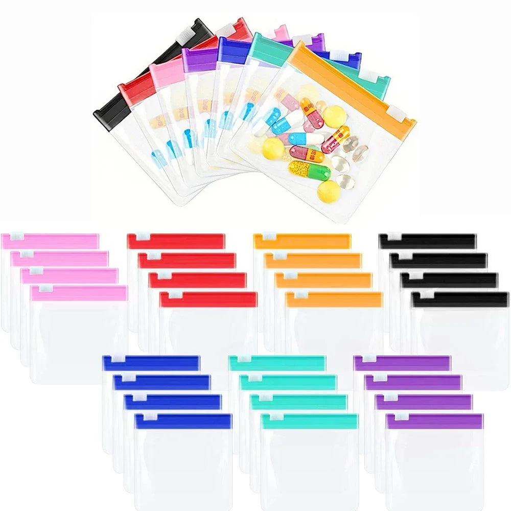 Set of 7 Waterproof EVA Pill Dispenser Storage Bags - Omega Lifestyles