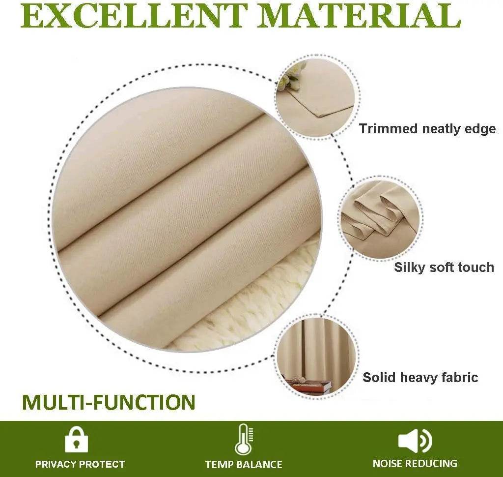 2-Piece Noise Reduction Grommet Top Room Divider Curtain