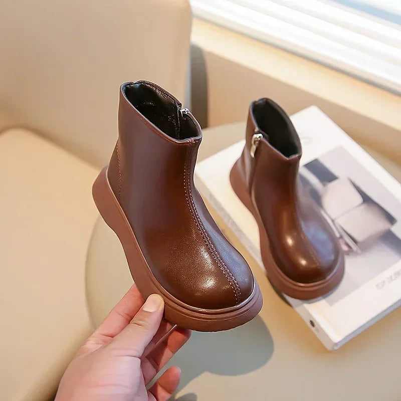 Children's Waterproof Leather Anti-Slippery Ankle Boots - Omega Lifestyles