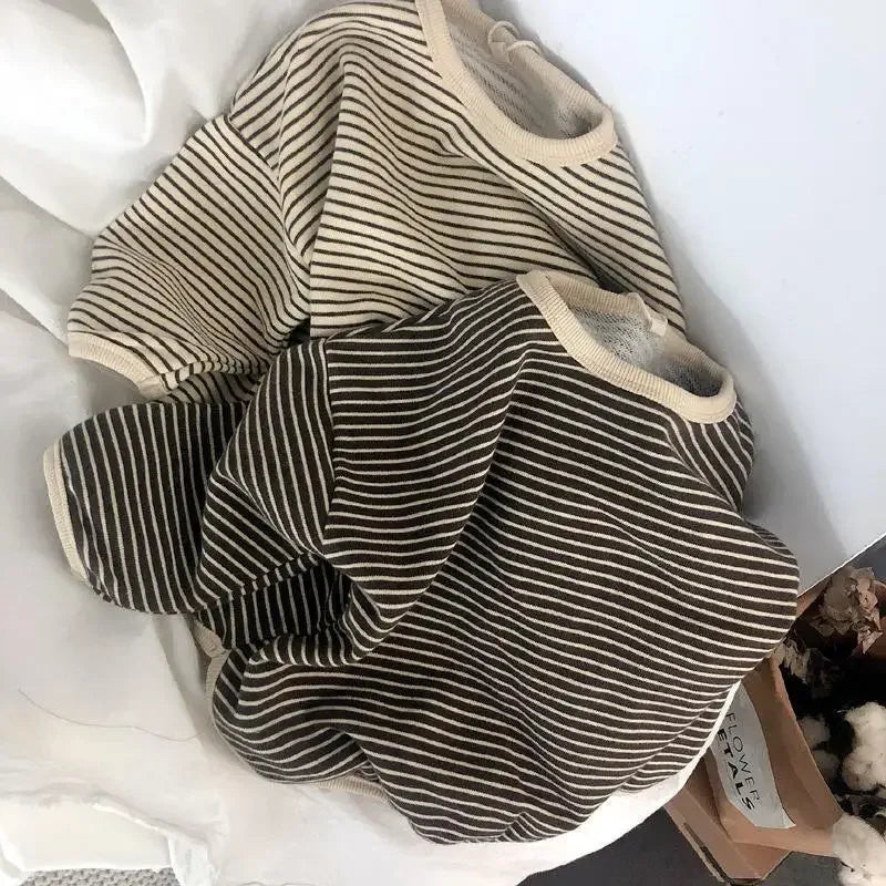 Children’s Striped Cotton Polyester Long Sleeve Tee - Omega Lifestyles