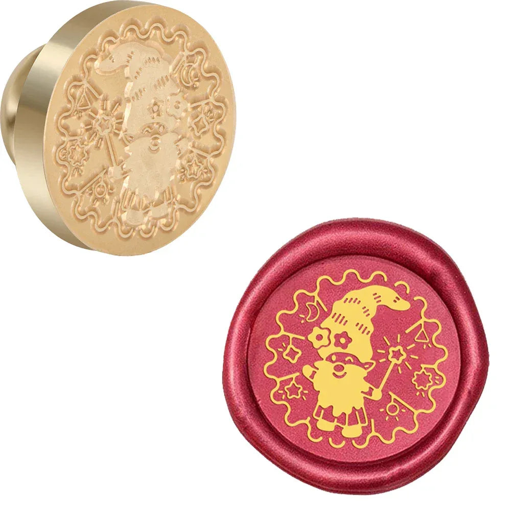 Wooden Handle Brass Wax Seal Stamp With Removable Head - Omega Lifestyles