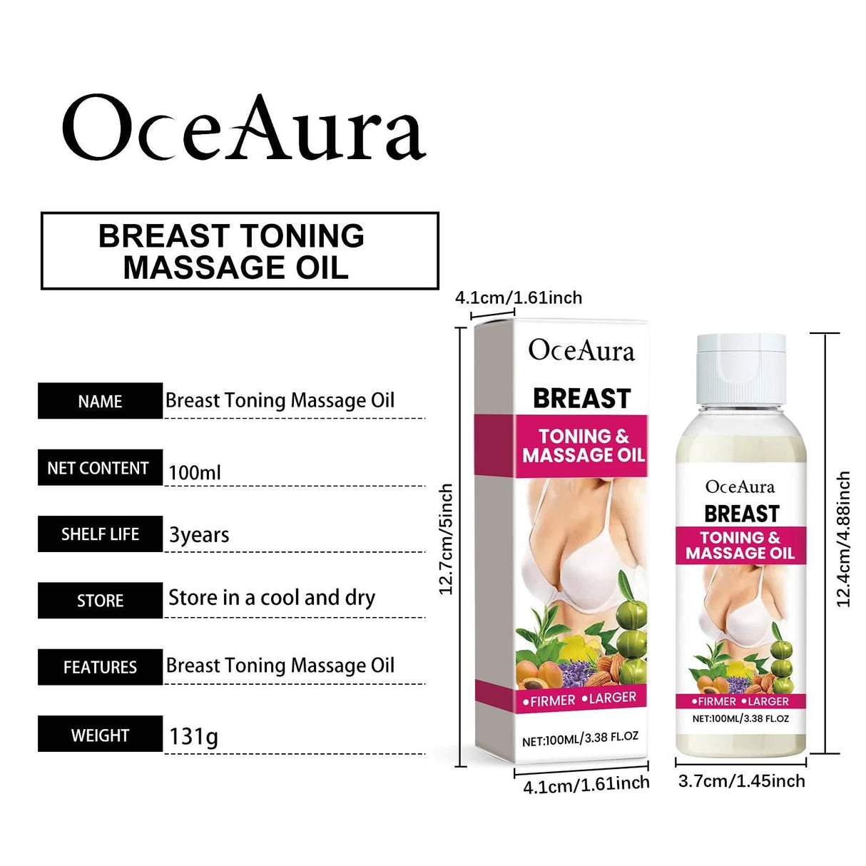 Breast Firming Massage Oil Elasticity Enhancing Care