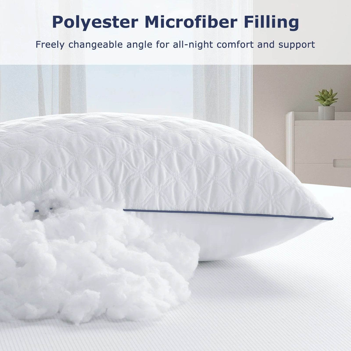 Pair of Soft Polyester Neck Support Pillows - Sleep Galleria