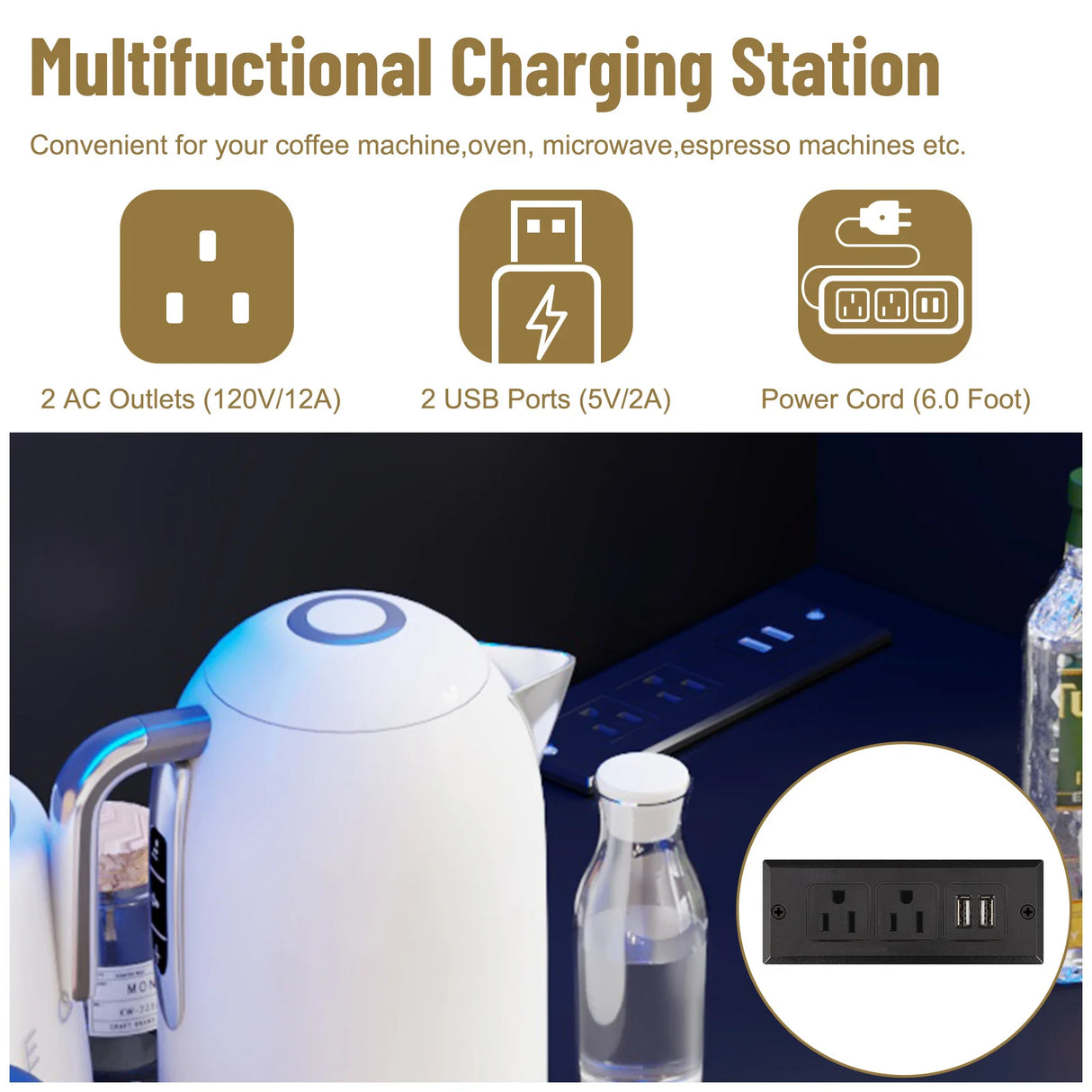 American Country Antique Wood Pantry Cabinet With LED Lights