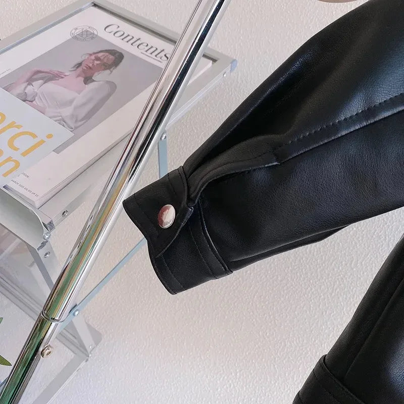 Children’s Autumn Thin Cotton Polyester PU Leather Jacket - Omega Lifestyles