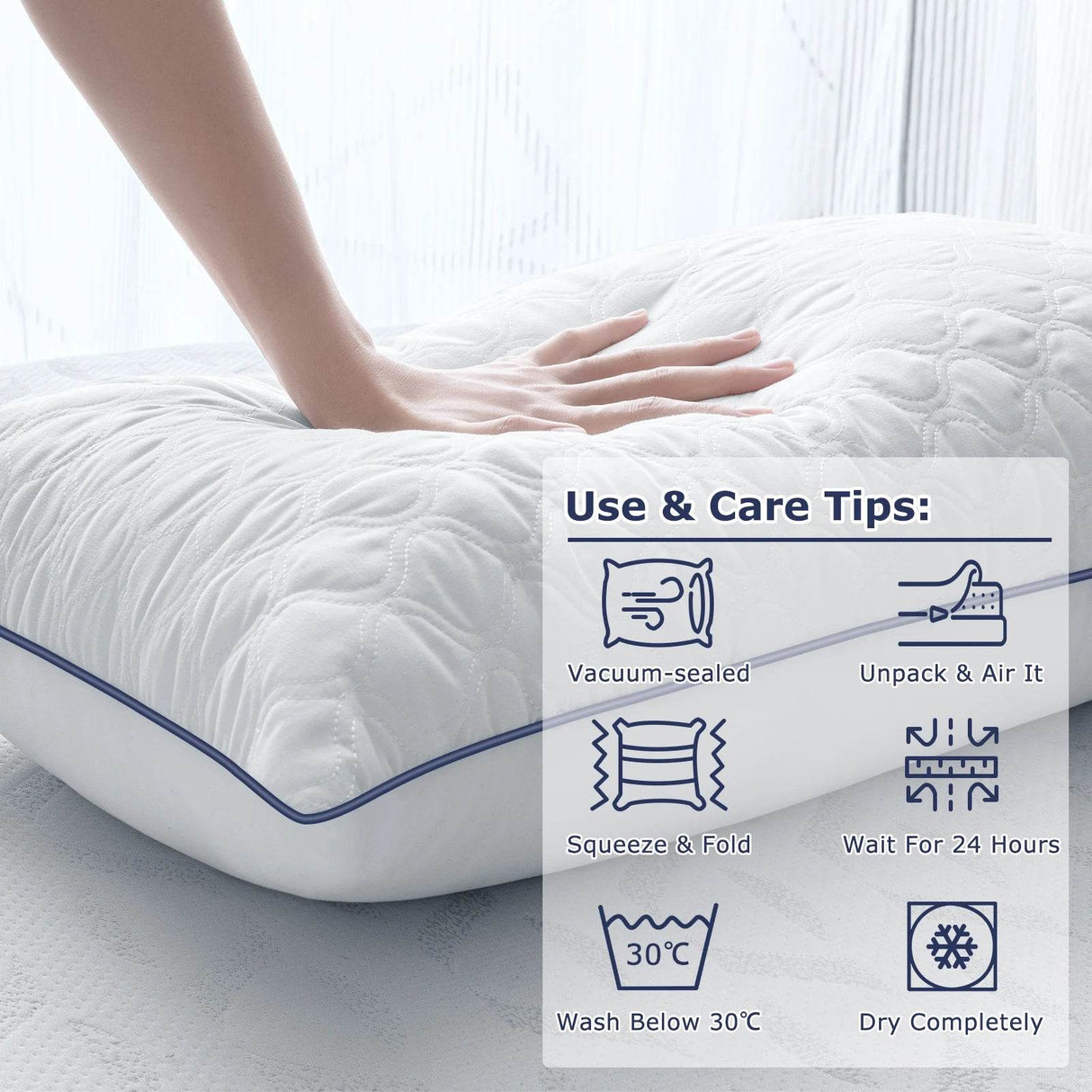 Pair of Soft Polyester Neck Support Pillows - Sleep Galleria