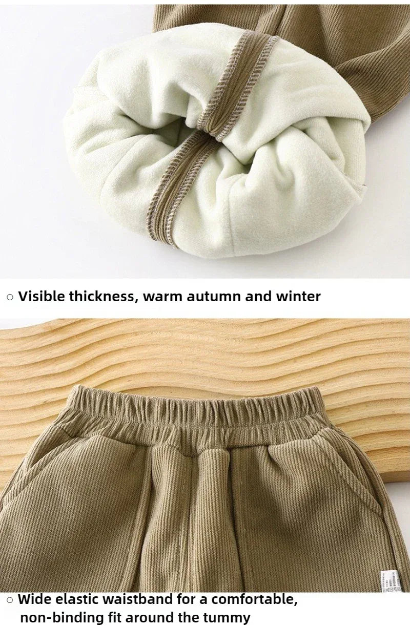 Winter Warm Kids Velvet Thickened Polyester Pants - Omega Lifestyles