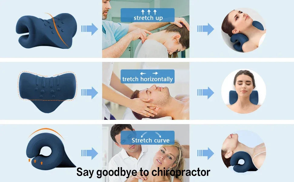 Ergonomic Cervical Spine Neck Traction Stretching Pillow - Omega Lifestyles