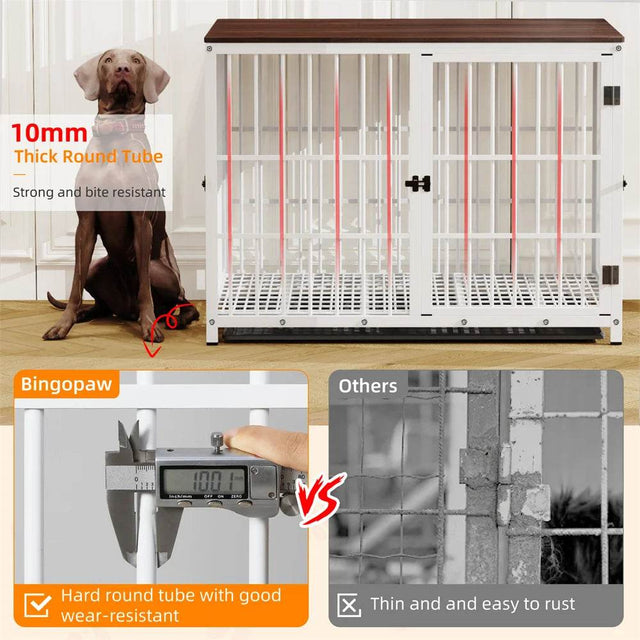 Multifunctional Wooden Dog Crate With Removable Tray - Omega Lifestyles