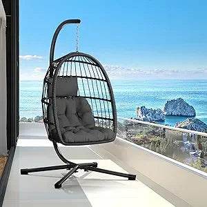 Outdoor Patio Egg Chair with Stand - Omega Lifestyles