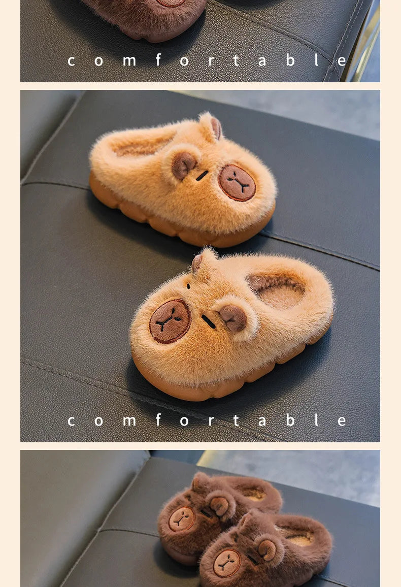 Kids Plush Anti-Slip Winter Warm Cotton Slippers