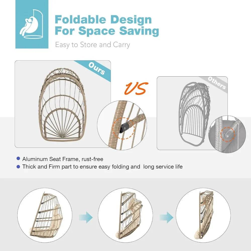 Indoor Outdoor Foldable Egg Swing Chair - Omega Lifestyles