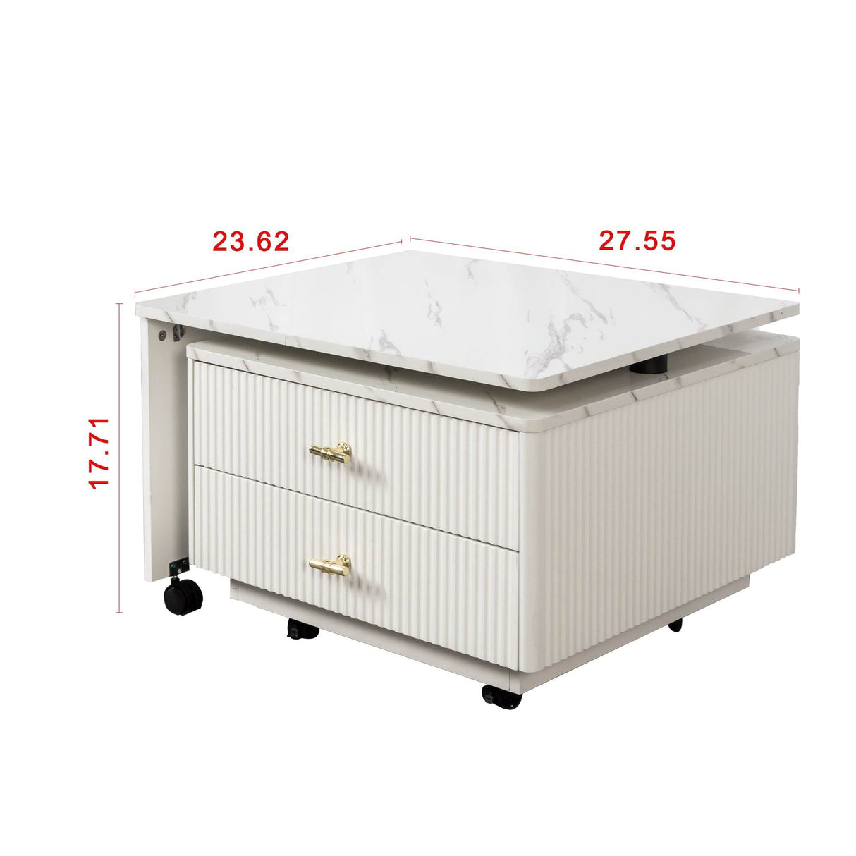 Extendable Swivel Square Coffee Table With Storage Drawers - Sleep Galleria