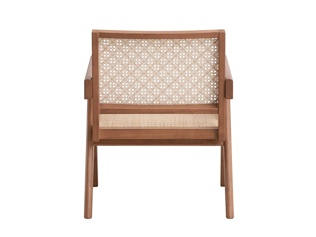 2-Piece Natural Wood Rattan Accent Chair And End Table Set - Omega Lifestyles