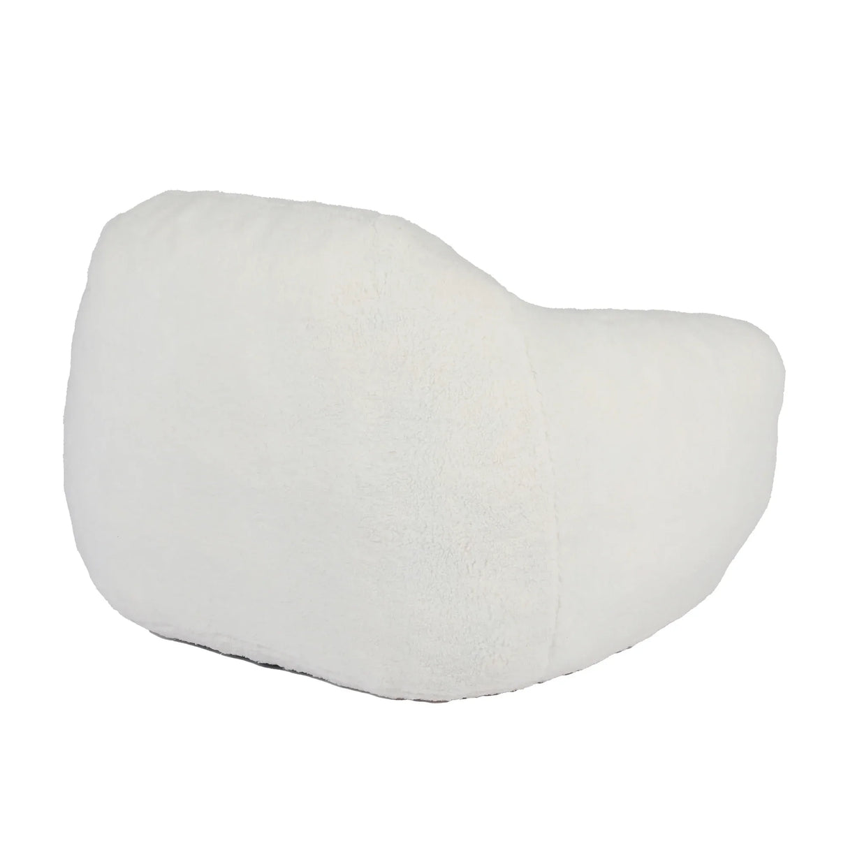Spacious Off White Teddy Fabric Memory Foam Bean Bag Chair - Omega Lifestyles