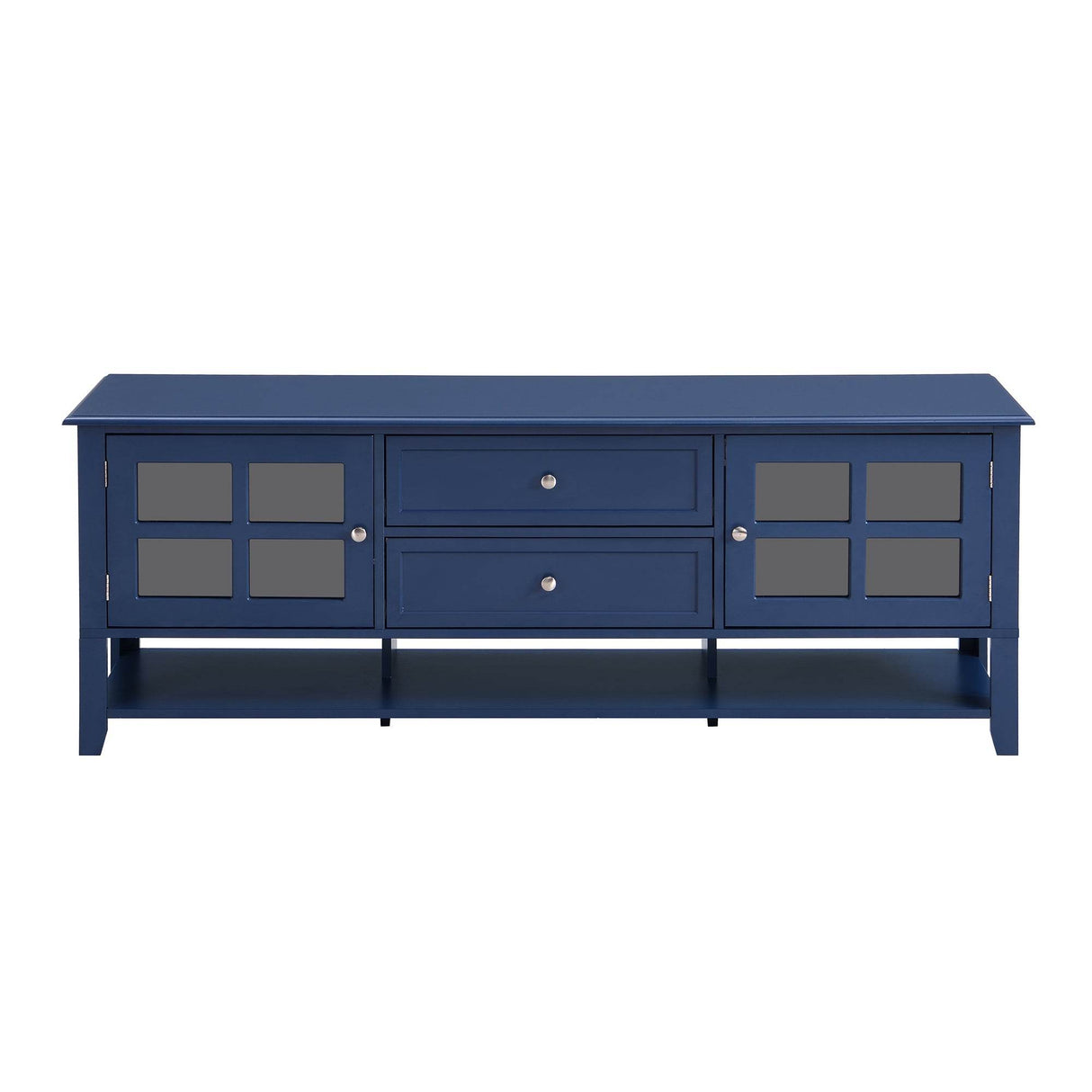 Modern Blue MDF TV Stand With Storage Cabinet - Sleep Galleria