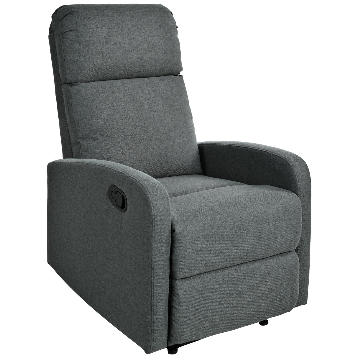 Manual Adjustable Recliner Chair Charcoal Polyester Upholstery - Omega Lifestyles